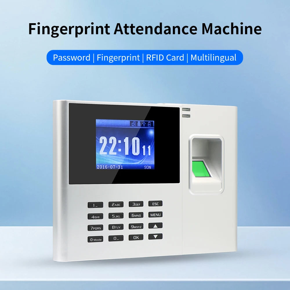 Office Employee 3-in-1 Access Control & Attendance Machine Multifunctional Time Clock Intelligent USB Export Attendance Data Vue