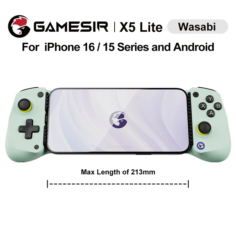 GameSir X5 Lite Mobile Gaming Controller Phone Gamepads for iPhone 17 16 15 Series IOS iPad Mini Y700 Android Tablet Controle Vue Wasabi