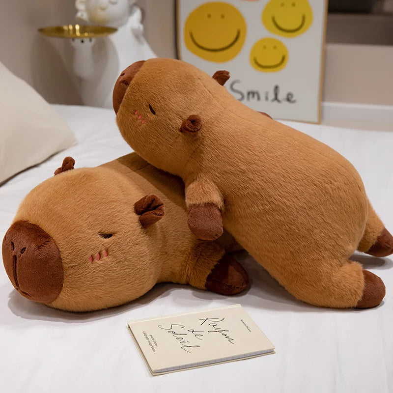 60/80/100cm Big Size Long Cute Creative Capybara Plush Toys Soft Stuffed Animal Baby Sleeping Pillow Sofa Cushion for Kids Gifts Vue