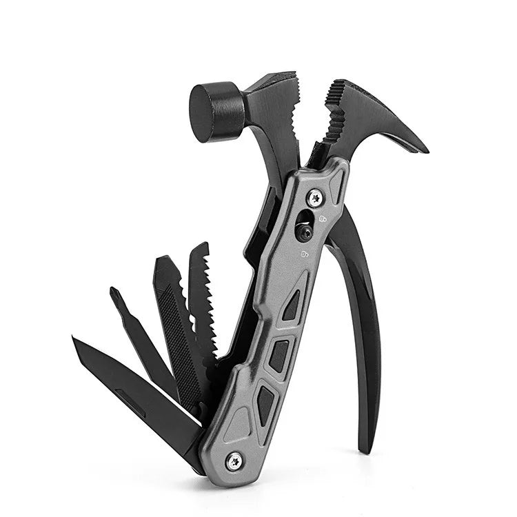 New Outdoor Multifunctional Claw Hammer Window Breaking Stainless Steel Multifunctional Clamp Hammer Campground Nail Hammer Tool Vue D