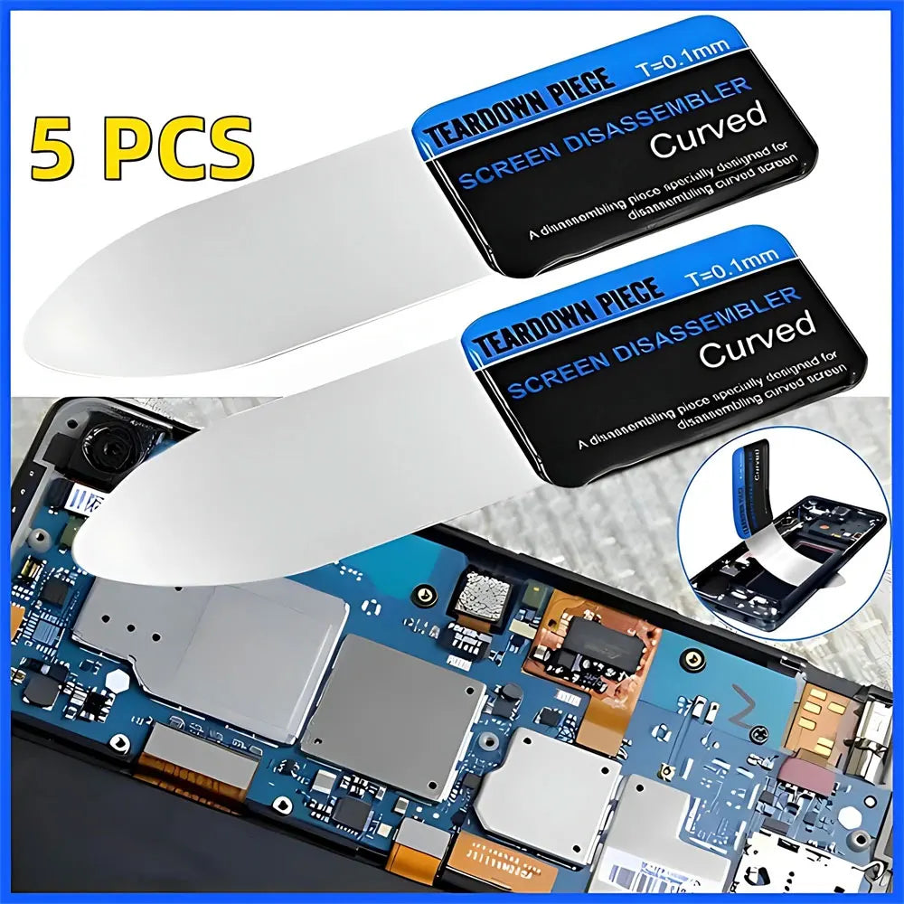 Mobile Phone Curved 1-5Pcs LCD Screen Spudger Opening Pry Card Tools Ultra Thin Flexible Mobile Phone Disassemble Steel Metal Vue
