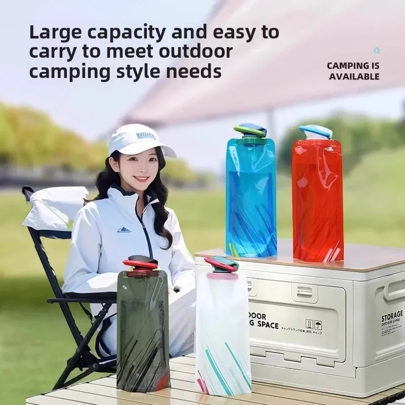 700ml Collapsible Soft Water Bag Portable Outdoor Hydration Bladder for Hiking Cycling Music Festival Stuff Vue