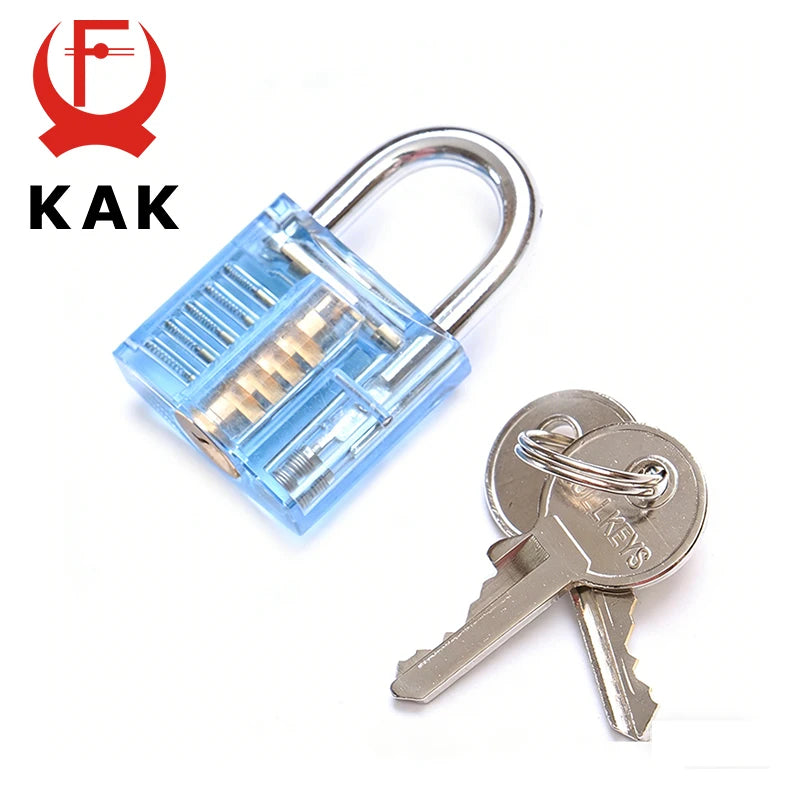 KAK Transparent Locks Pick Visible Cutaway Mini Practice View Padlock Hasps Training Skill For Locksmith Furniture Hardware Vue