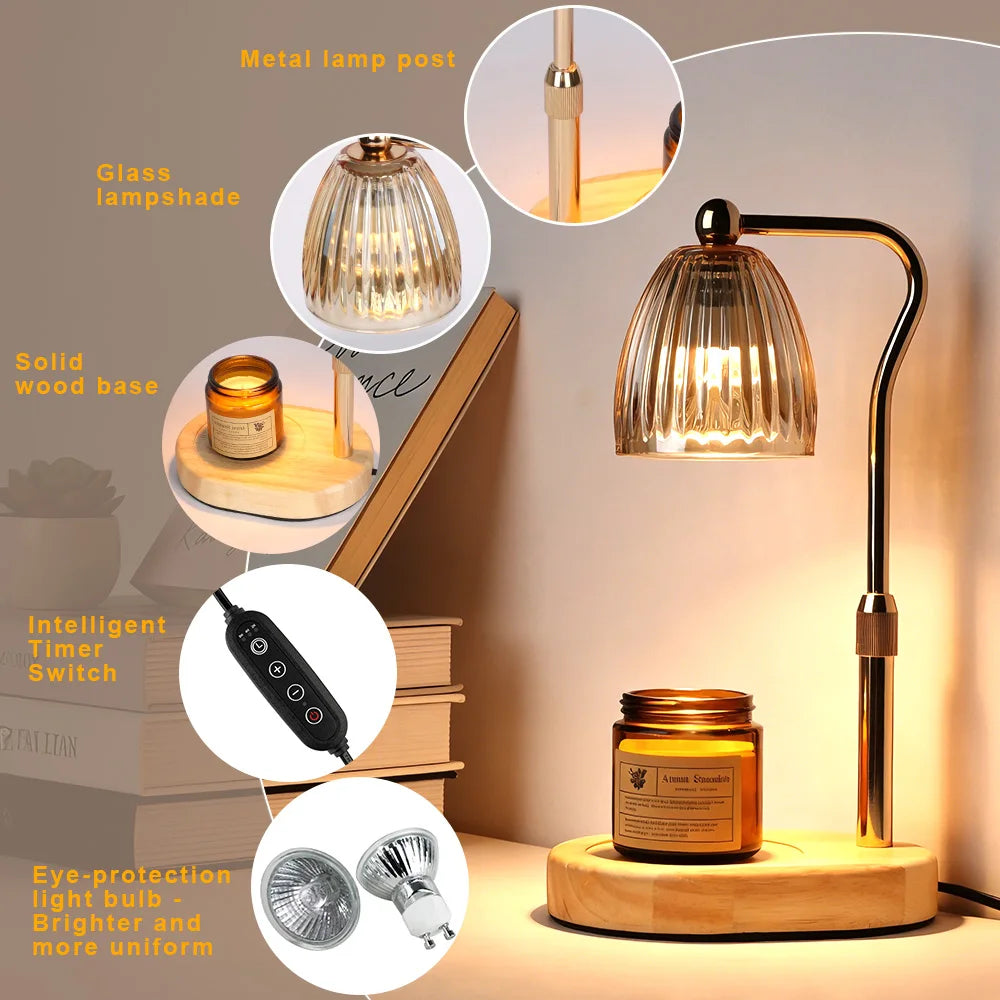 Fragrance Candle Warmer Lamp with Timer Dimmer Nordic Heat Aromatherapy Wax Melting Lamp for Birthday Gifts Office New HomeDecor Vue