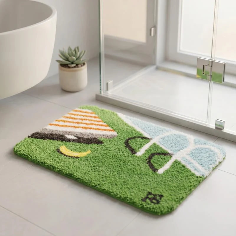 Modern Flocked Absorbent Non Slip Door Mat Entry Rug Plush Bathroom Bedroom Floor Mat For Home Cozy Decor For Her Christmas Gift Vue