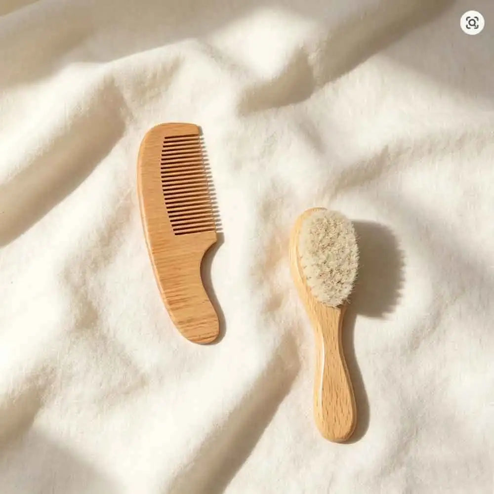 Baby Wool NewbornBaby Wooden Brush Comb Newborn Hair Brush Infant Head Massager Portable Baby Comb Hair Bath Brush Comb New Vue