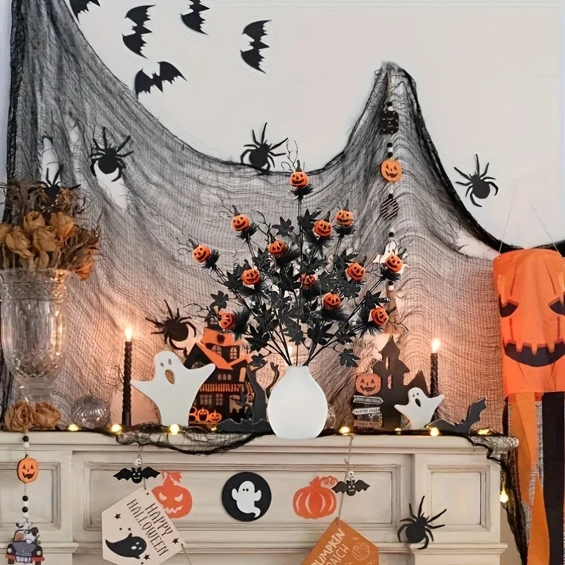 1-10PCS Pumpkin Maple Stem Floral Pick for Indoor Party Table Centerpiece Thanksgiving Halloween Christmas Decor Ornament Vue