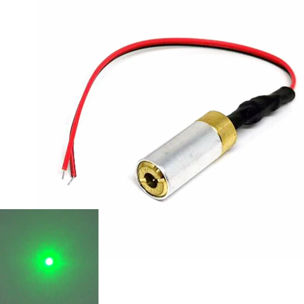 1pc/5pcs Industrial Brass 532nm 5mw Green Laser Dot Module 3V Driver Out Vue