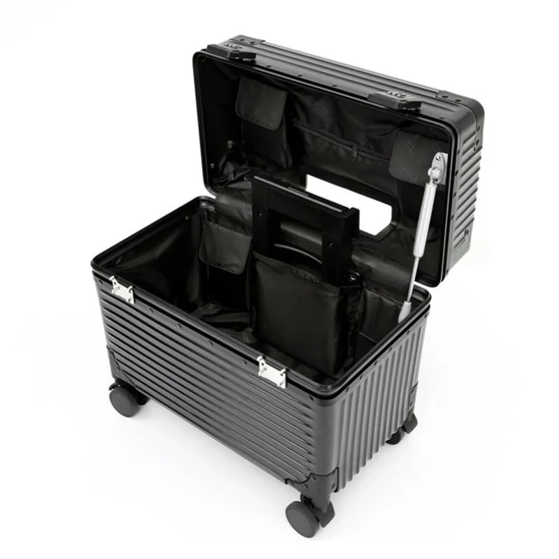 Carry On 18 Inch Aluminum Alloy Frame Luggage Men's PC Material Suitcase Women's Tool Luggage Photography Luggage Vue