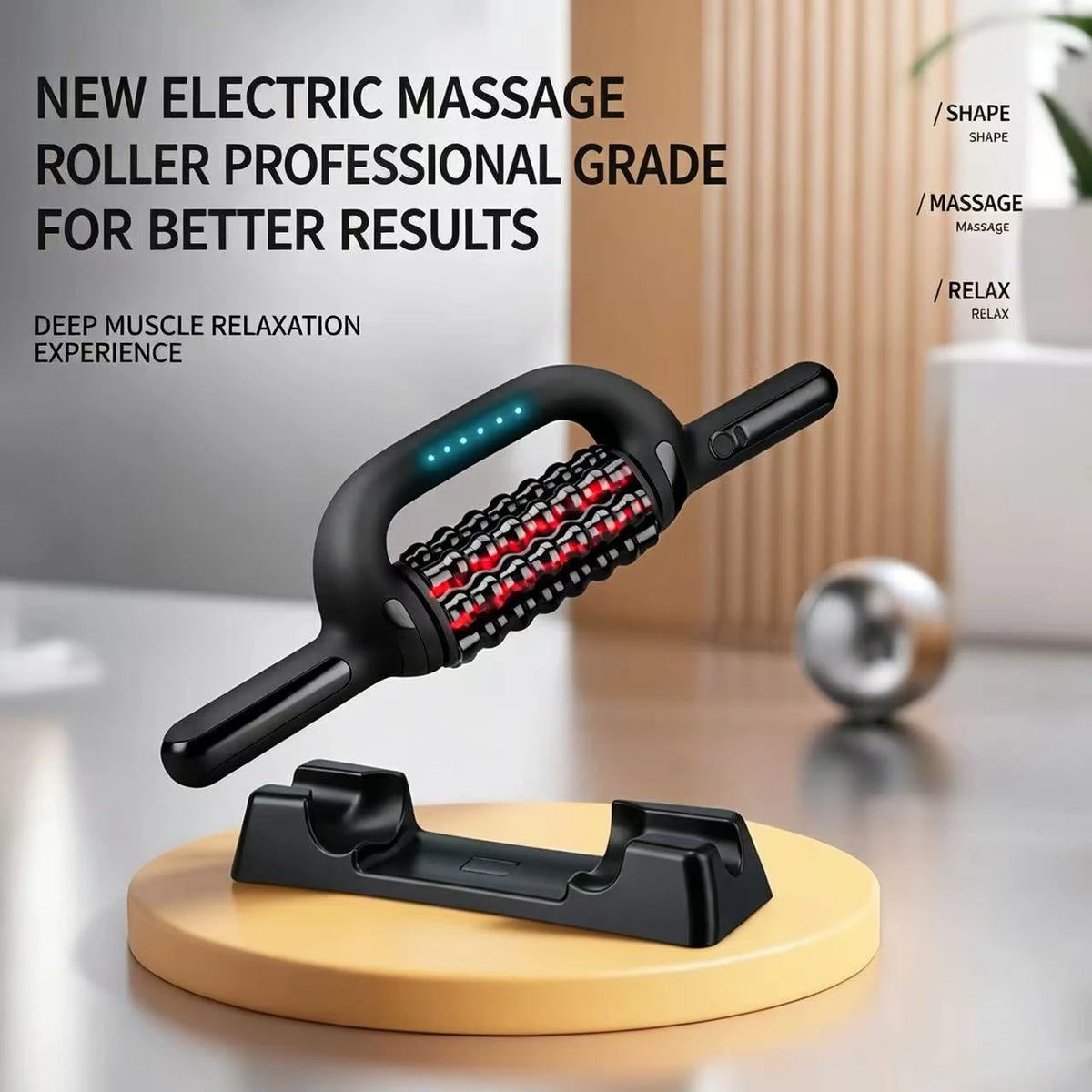 Electric Roller Massage Impactor Deep Tissue Red Light Heat Rechargeable Muscle Relaxer Vue