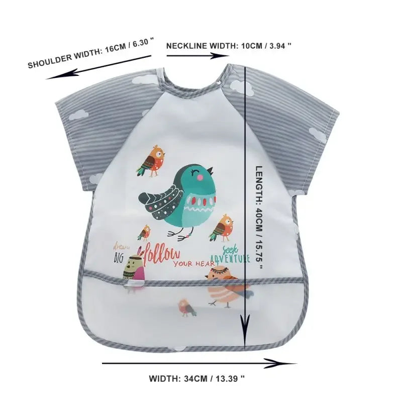 0-3Y Boys Girls Burp Clothes Smock Infant Baby Cartoon Sleeveless Waterproof Eating Toddler Art Apron Animal Smock Soft Baby Bib Vue
