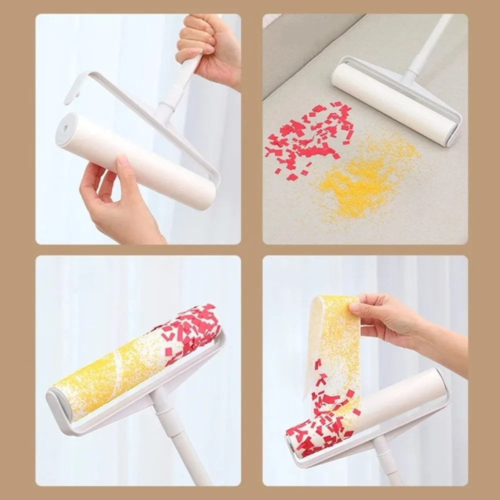 Tearable Telescopic Rod Lint Roller Detachable Large Long Handle Lint Roller Sticky Mop Adjustable Cleaning Rollers Clothing Vue