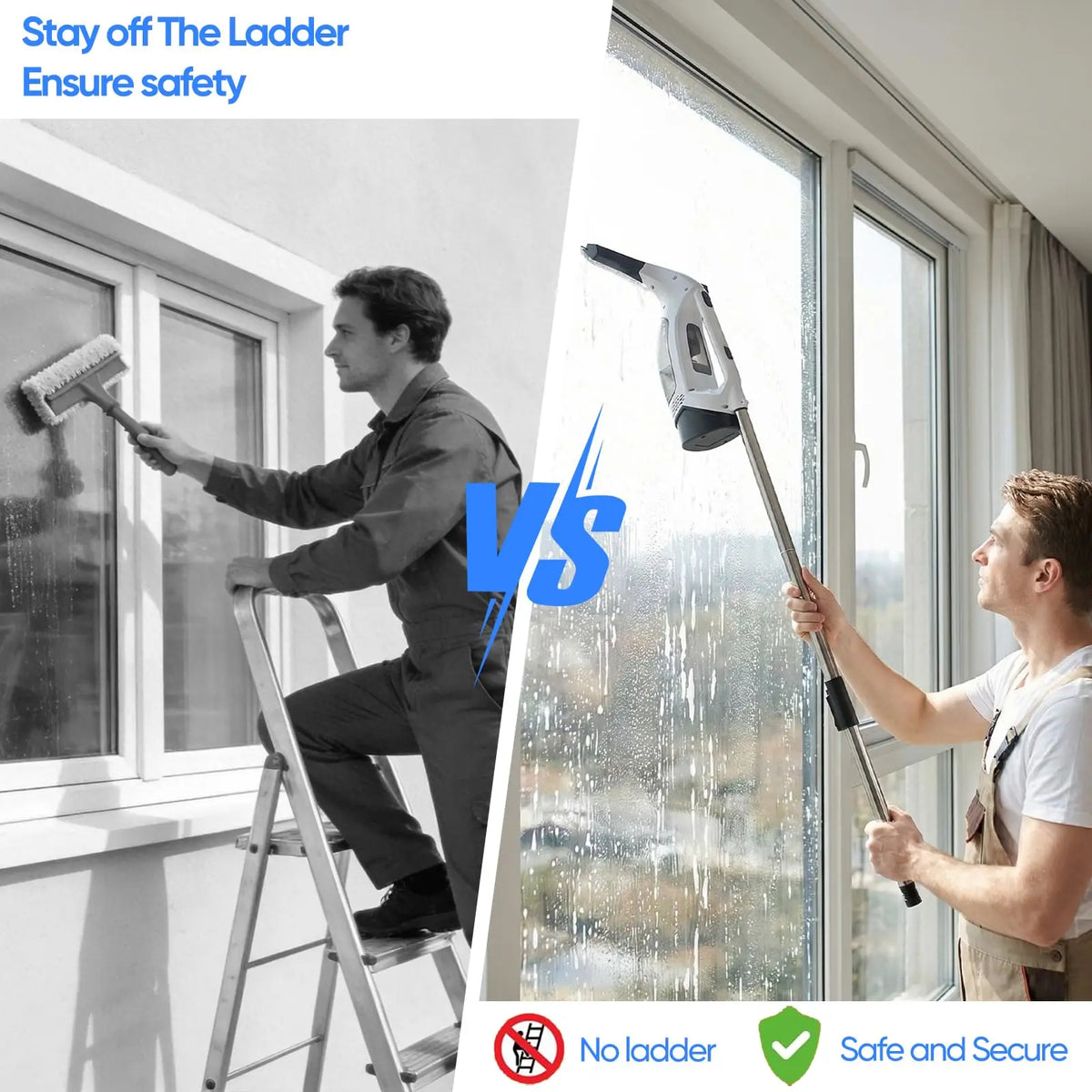 Multifunctional Electric Cordless Window Cleaner Machine White Cordless Rechargeable Automatic Portable Glass Cleaner Tools Vue