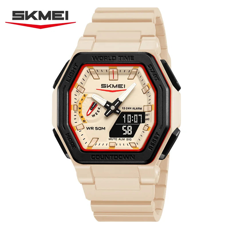 SKMEI 2438 Men's Military Digital Watch | LED & Waterproof Digital Sports Watch Vue pink China Mainland