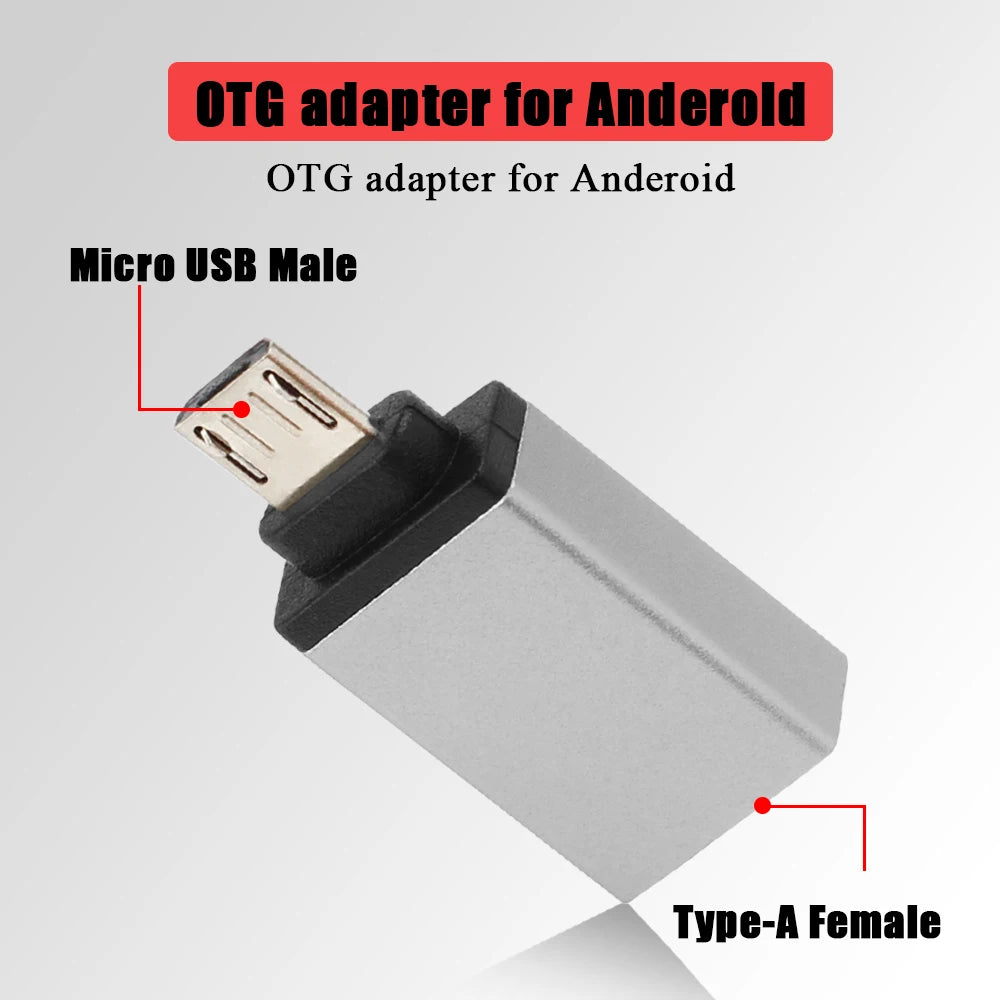 Micro USB OTG 3.0 Aluminum Alloy Metal Adapter Flash Drive Mobile Converter Android Vue