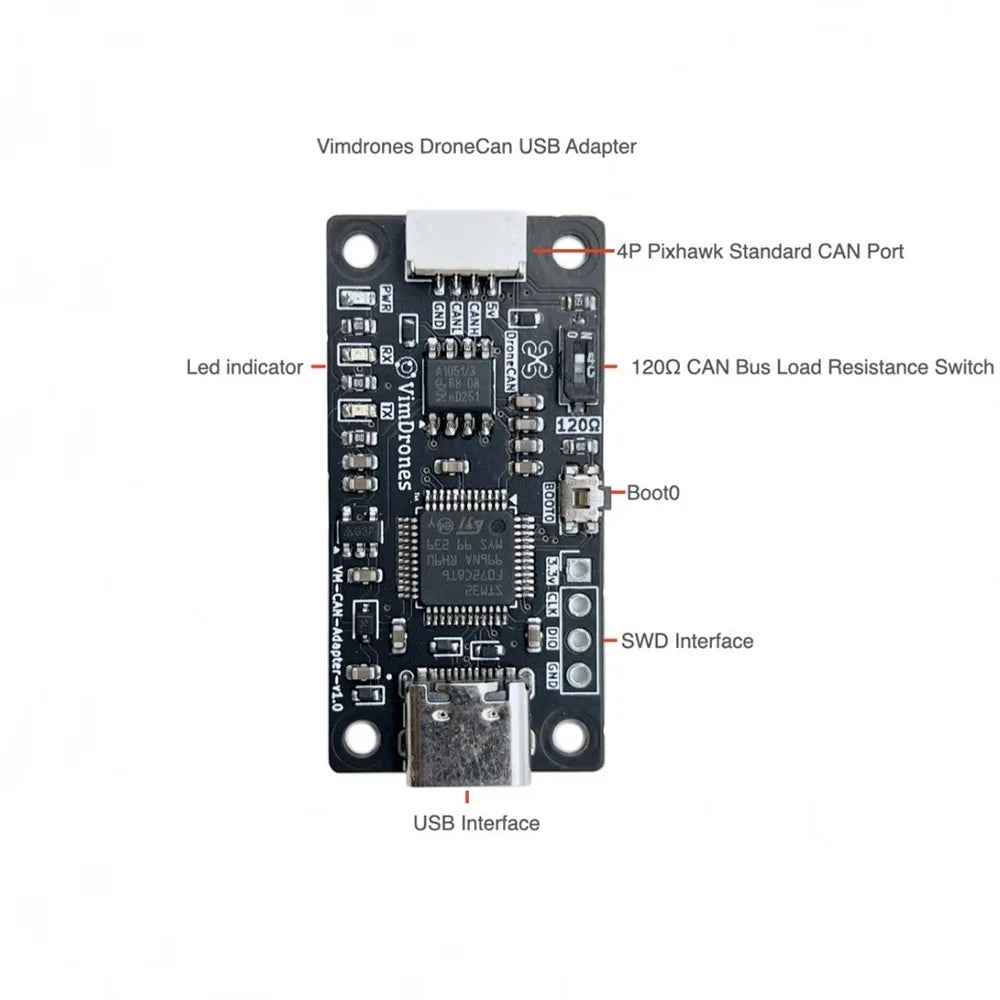 USB to CAN Bus Communication Adapter for Flight Controller Debugging Drone Bus Connection Converter Communication Bridge Module Vue