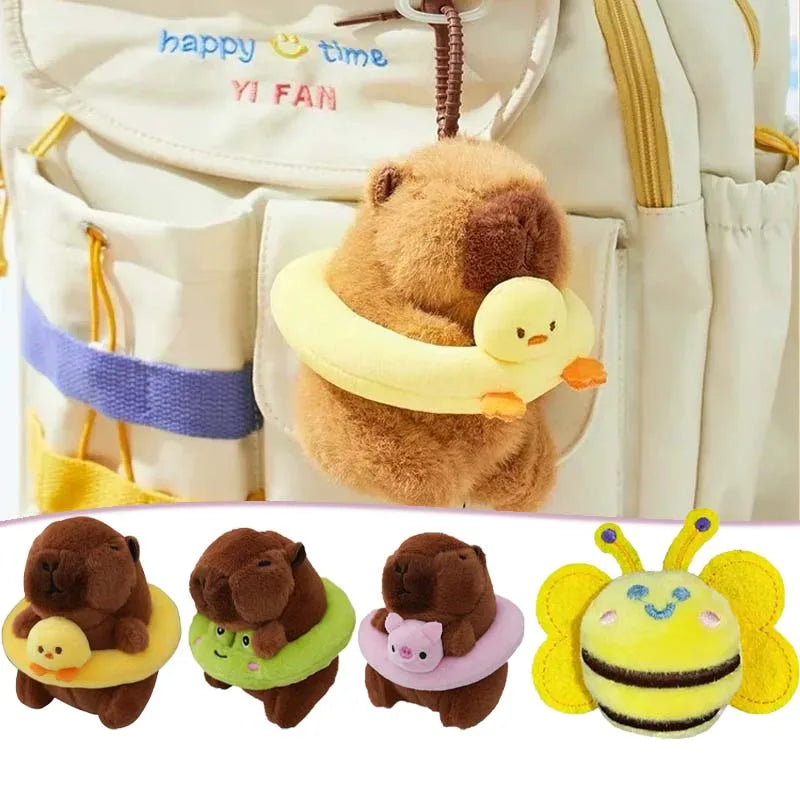 1-30PCS Kapybara Plush Toy Keychain Summer Flavour Water Dolphin Cartoon Cute Plush Charms Bag Charms Christmas Decoration Vue