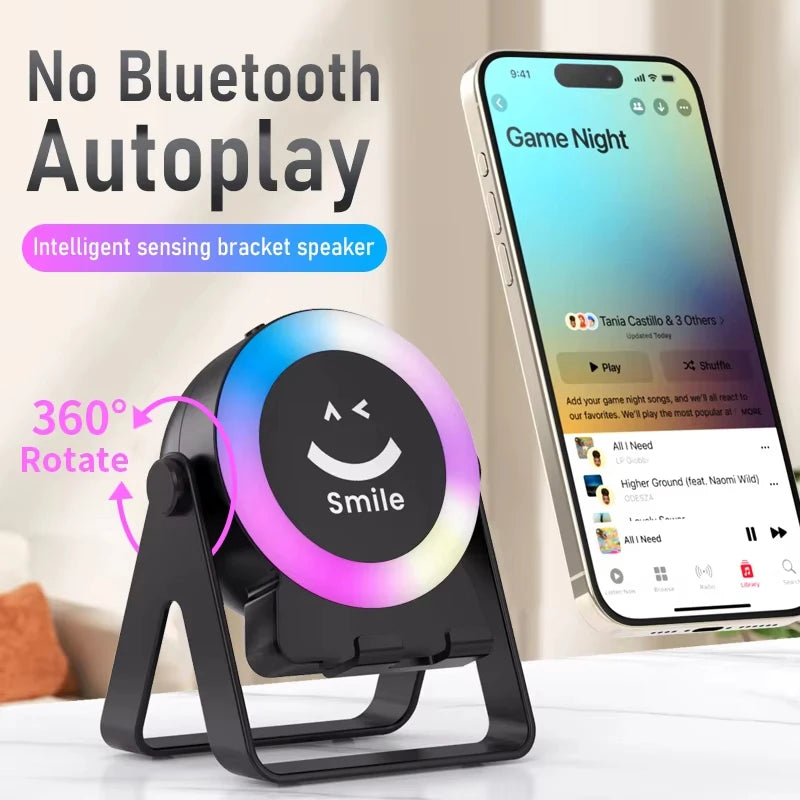 4 in1 Wireless Speaker LED Atmosphere Light RGB Bluetooth Speaker stand for Phone Vue