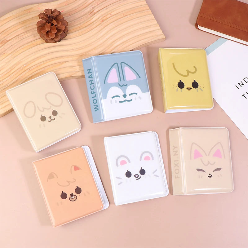 3 Inch Cartoon Animals Photo Album Mini Card Binder Cute Kpop Card Storage Book Idol Picture Postcard Organizer Vue