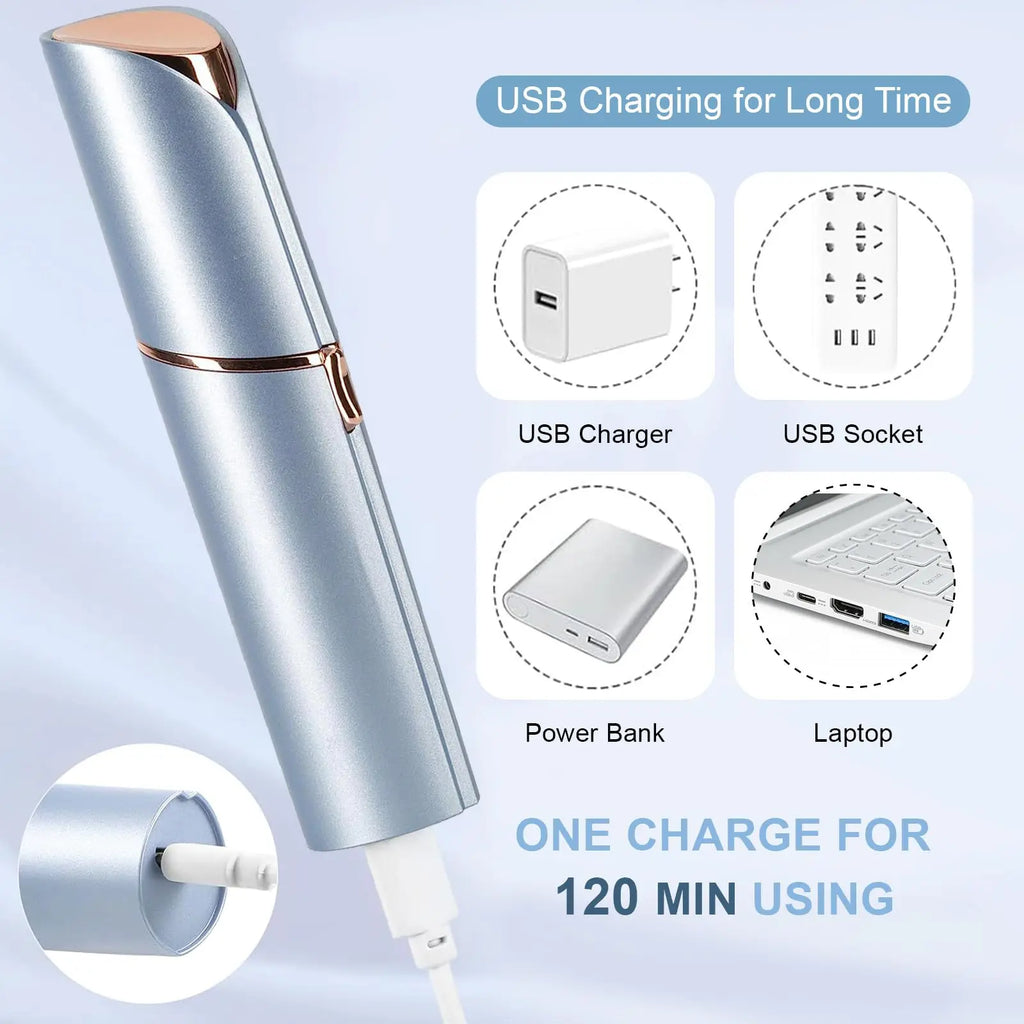 Facial Hair Removal for Women, Electric Painless Facial Hair Remover for Face, Lip, Chin with USB Rechargeable Vue