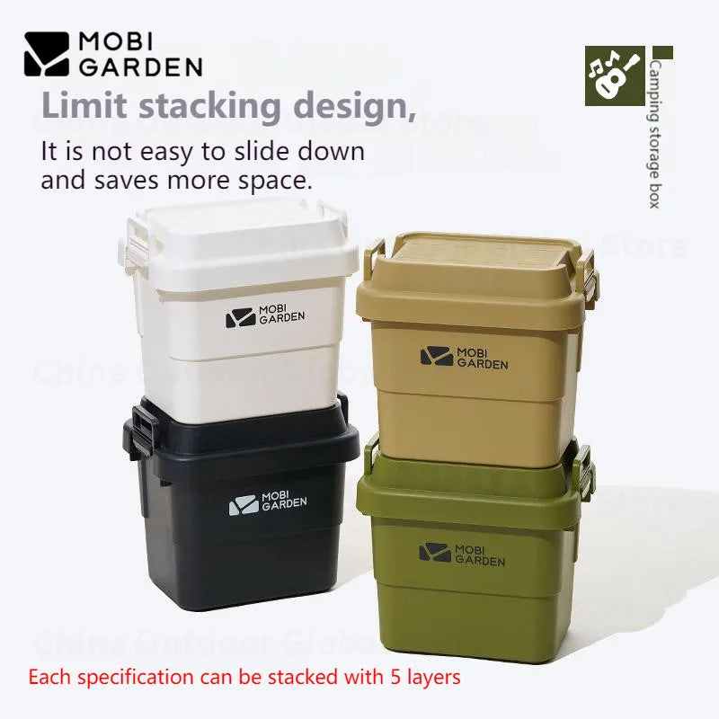 Mobi Garden Camping Storage Box 22L 50L Stackable Food-Safe PP Camping Storage Box Vue