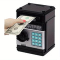 Kids ATM Piggy Bank Mini Safe with Password Lock & Coin Counter Kids Coin Bank Vue Black