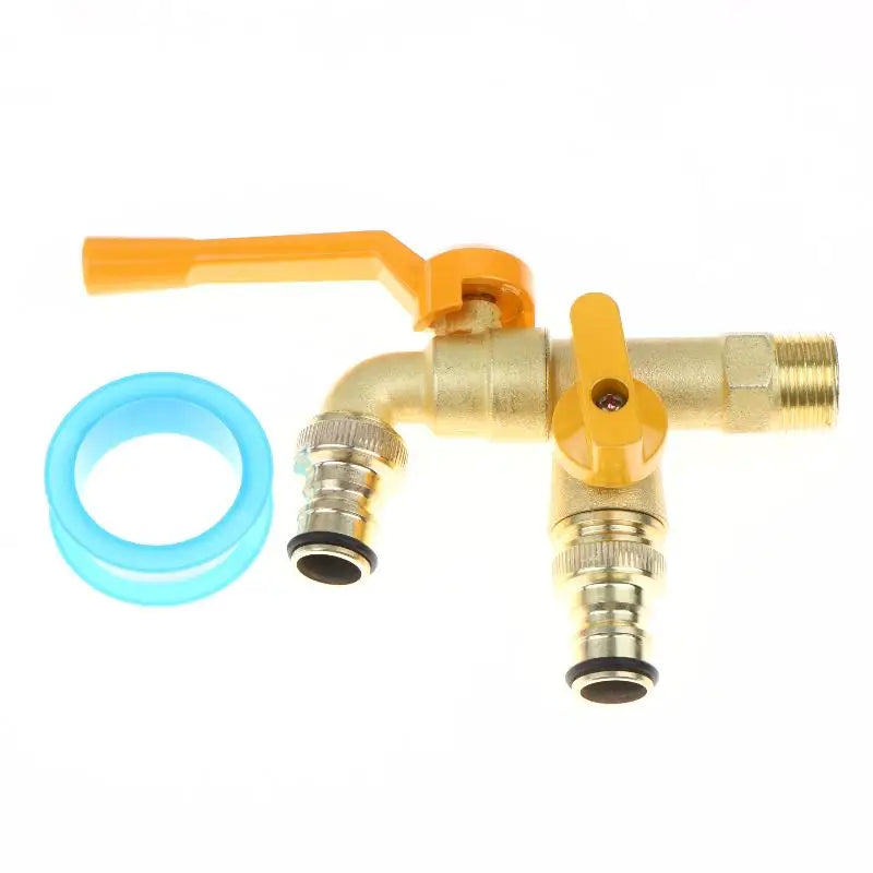 1 Set Courtyard Water Tap Thickened Antifreeze One In Two Out Faucet For Outdoor Garden Agriculture Washing Vue