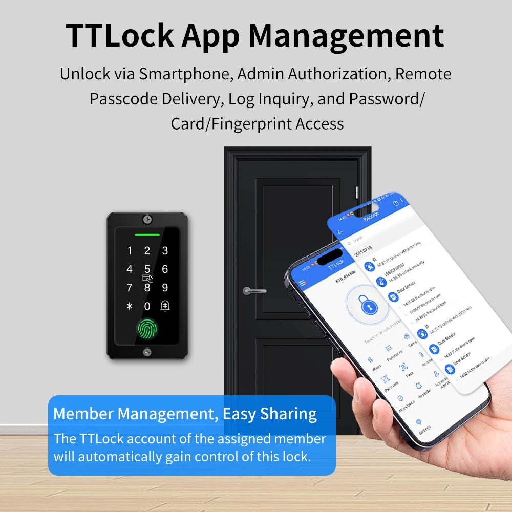 Biometric Fingerprint Access Control System Office Time Clock with Built-in Module And TTLOCK Smart App Supports Remote Vue