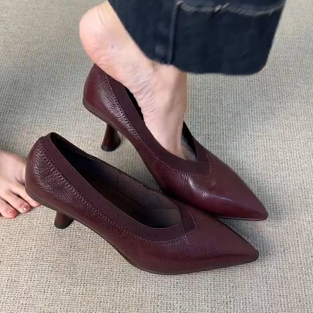 Women's French Retro Pointed Toe Spike Heel Pumps Spike Heel Pumps Vue
