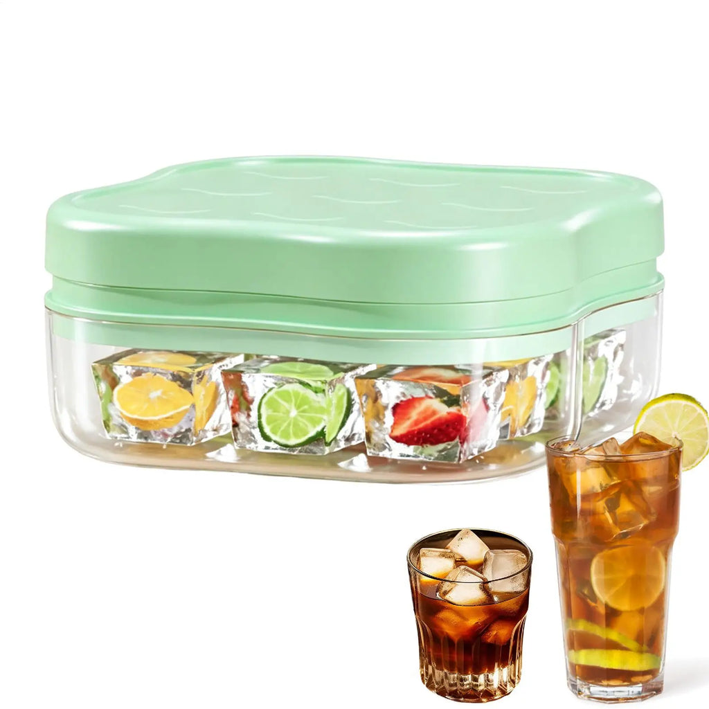 9 Grid Ice Cube Mold with Lid Cube Freezer Tray for Whiskey Cocktail Bourbon Milk Juice Water Home Kitchen Bar Restaurant Party Vue