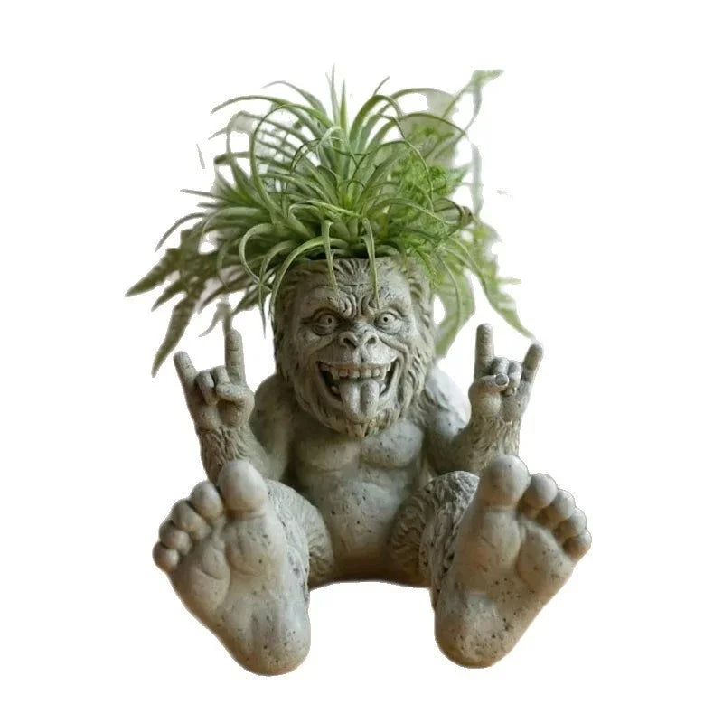 Legendary Forest Creature Rock On Rebel Garden Planter Outdoor Pot Sculpture For Patio Decor For Adults Kids Halloween Gift Vue
