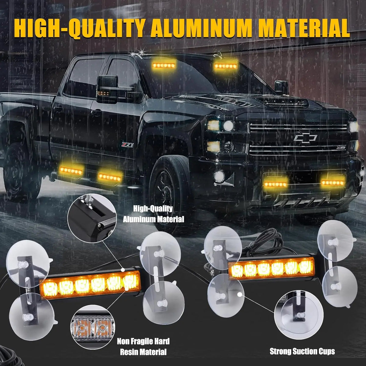 Nilight 6.1in Emergency Strobe Lights Hazard Warning Flashing Safety Dash Front/Rear Windshield Deck Split Lights Surface Mount Vue