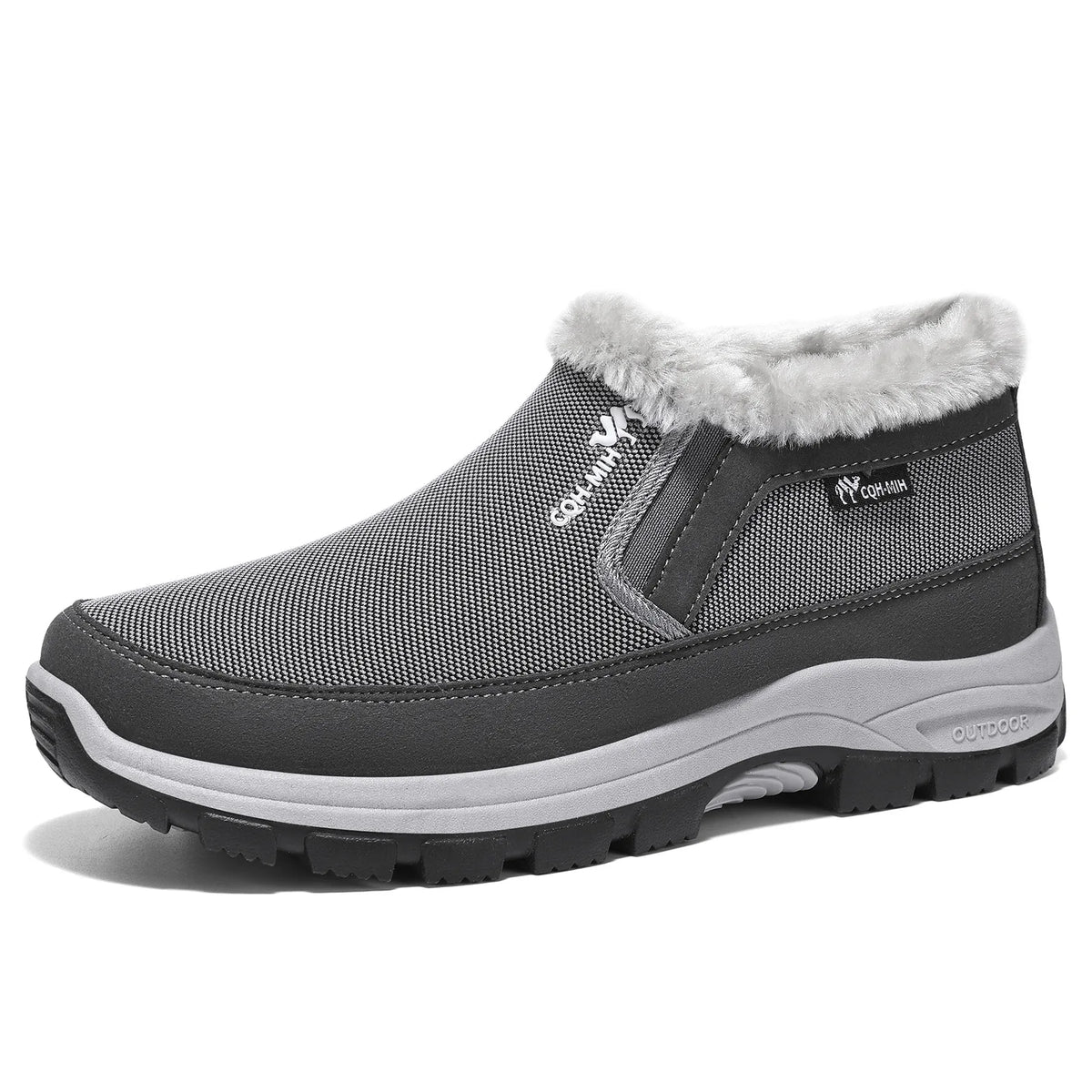 Men's Winter Fleece-Lined Slip-On Ankle Boots | Anti-Slip Men's Winter Boots Vue DZ-BM-QQ26-Grey 44
