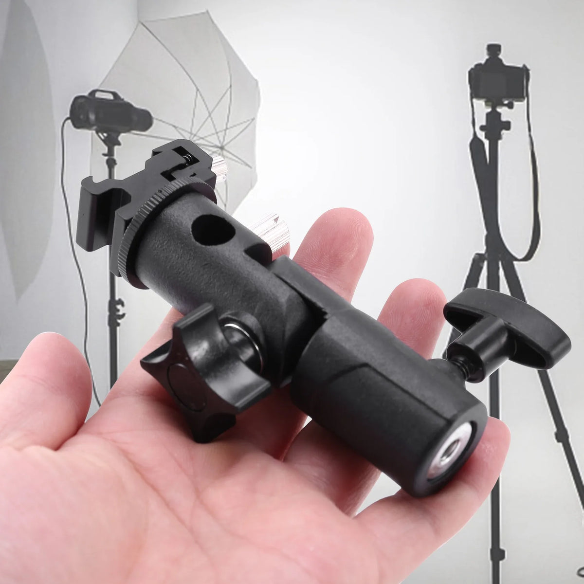 Hot-Camera Flash Speedlite Mount,Professional Swivel Light Stand Light Bracket Umbrella Bracket Mount Shoe Holder E Type For Can Vue