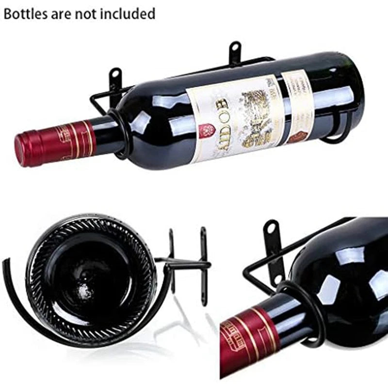 Wall-Mounted Wine Rack, Wine Bottle Display Rack, Storage Rack For Storing Drinks/Bottles 6Pcs Vue