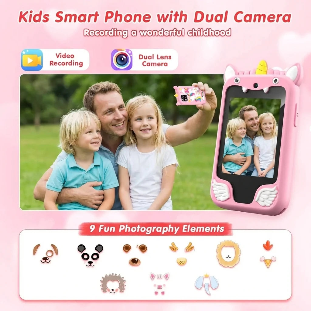 New Children Smart Phone Kids Toys Cartoon Unicorn Touchscreen Music Mobile Learning Educational Toys Birthday Boys Girls Gifts Vue