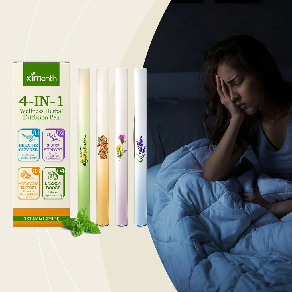 4-in-1 Air Freshening Pen: Relaxing the Senses Clear Breathing Refreshing Invigorating Aromatherapy Diffuser Lung-Cleansing Pen Vue