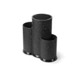 Modern Style 3 Tube Kitchen Cutter Holder Non-slip Base Detachable Kitchens Utensil Rack Plastic Large Capacity Cutter Shelf Vue Black