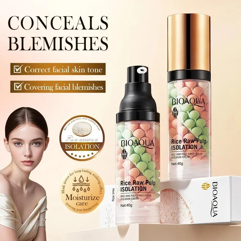Bioaoua Rice Puree Three-Color Isolation Cream, a Contouring and Beautifying Isolation Cream That Evens Out Skin Tone, Covers Blemishes, and Maintains a Long-Lasting Makeup Look Vue Default Title