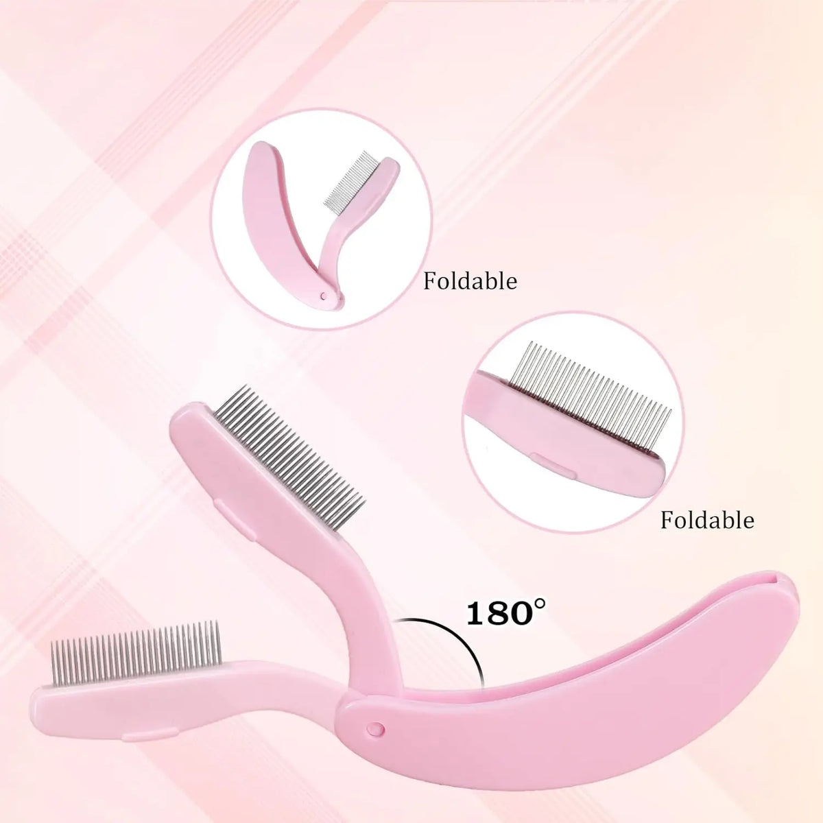 2PCS Folding Lash Combs - Portable Eyelash Separator & Mascara Tool, Tangle-Free Application for Travel (Salon & Home Use) Vue