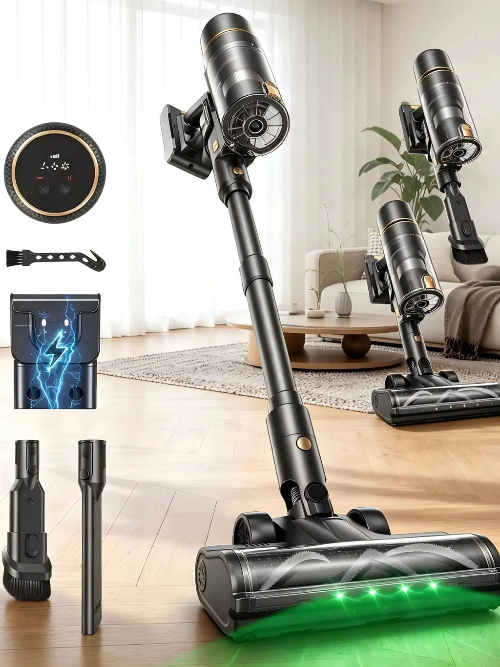 60kPa 600W Cordless Stick Vacuum | 60-Min Runtime, HEPA Filter Cordless Stick Vacuum Vue United States 100V-127V US Plug