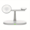 3 In 1 Magnetic Wireless Charger Stand for iPhone 15 14 13 12 Pro Max Apple Watch 1-9 AirPods Fast Charging Station Phone Holder Vue White