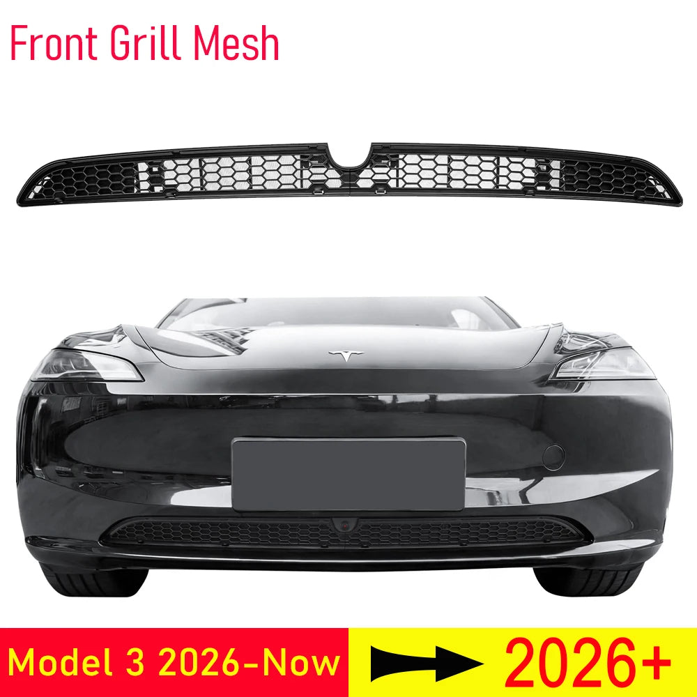 Grille Mesh Inserts for New 2026 2027 Tesla Model 3 Highland with Front Camera Version Front Bumper Air Inlet Vent Grille Cover Vue
