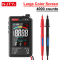 NJTY T3 MINI Smart Digital Multimeter Color Screen USB Rechargeable 4000 Counts Auto Ranging Voltage Resistance NCV Live Wire Vue black