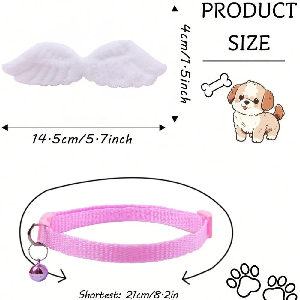 Decorative Adjustable Wings Cat Collar Lightweight Solid Color Pet Collar Soft Not Tight Nor Loose Pet Dressing Party Vue