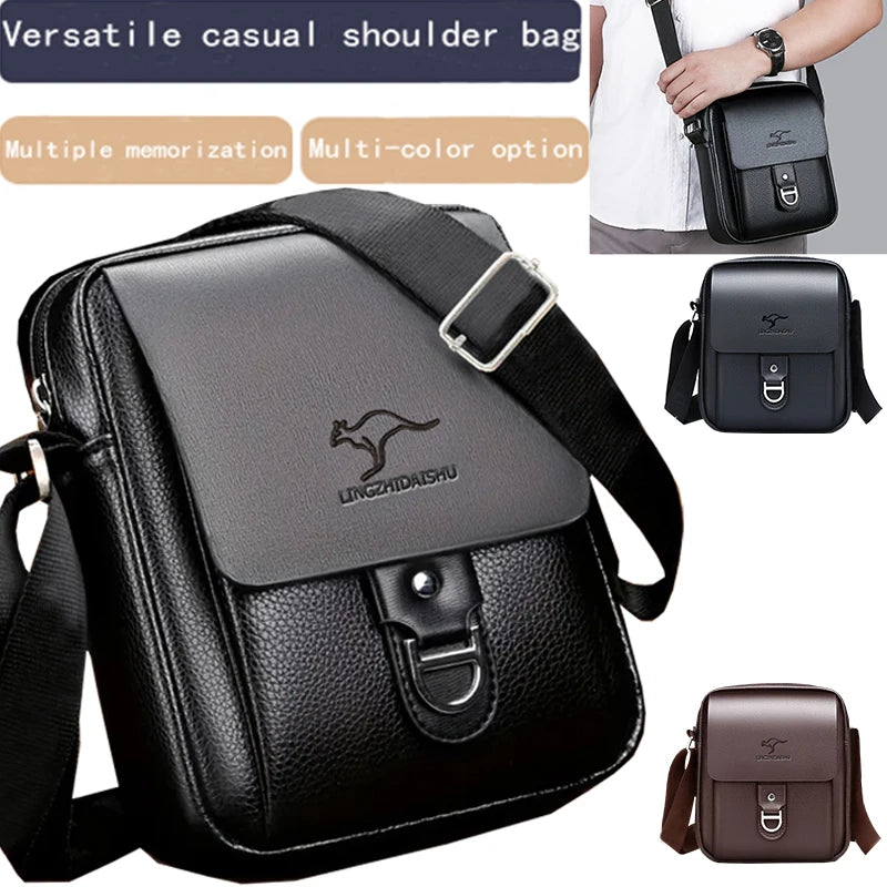 Men's Multi-color Leather Crossbody Bag Versatile Casual
