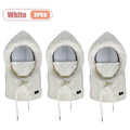 1-5PCS Women Winter Thick Beanie Hat with Scarf and Face Mask Windproof Thermal Mask for Cycling Snowboard Cold Weather Outdoor Vue White-3PCS