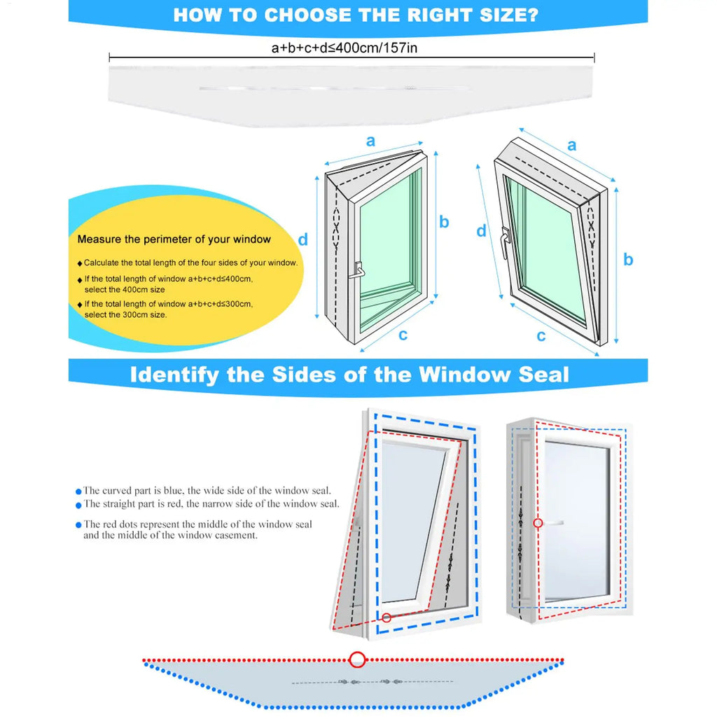 Portable AC Unit Window Seal Insulation Set with Zip Vent Sealing Kit for Home Bedroom Apartment Dormitory Workshop Office Vue