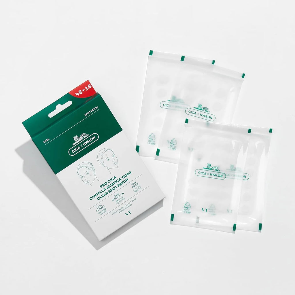 VT PRO CICA CENTELLA ASIATICA TIGER CLEAR SPOT PATCH,Repair & Soothing,Invisible & Breathable,Korean Skincare,Korean Makeup Vue