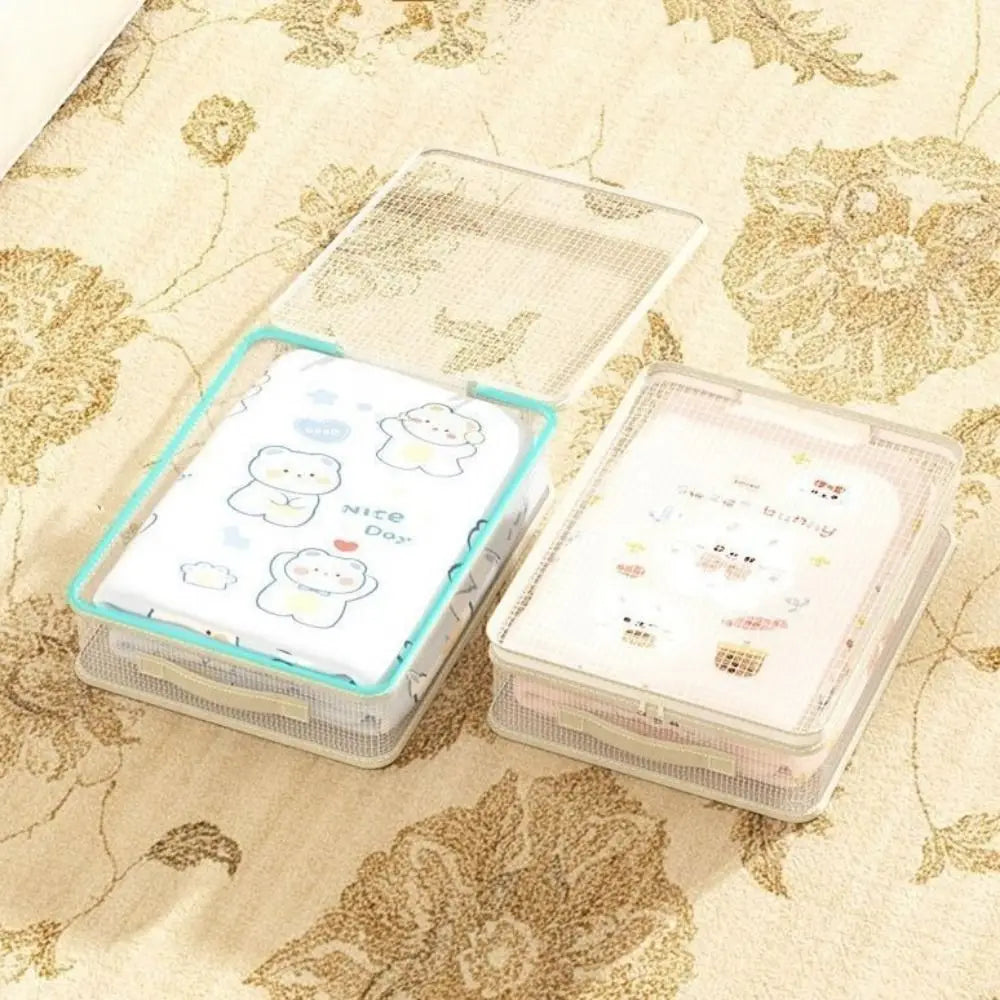 2Pcs PVC Clothes Quilt Storage Bag Transparent Foldable Blanket Pillow Storage Container with Handle Dustproof Vue